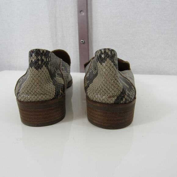 Lucky Brand Size 9 Snake Cut-Out Side Cahill Almond Toe Slip On Leather Flats - Picture 6 of 13